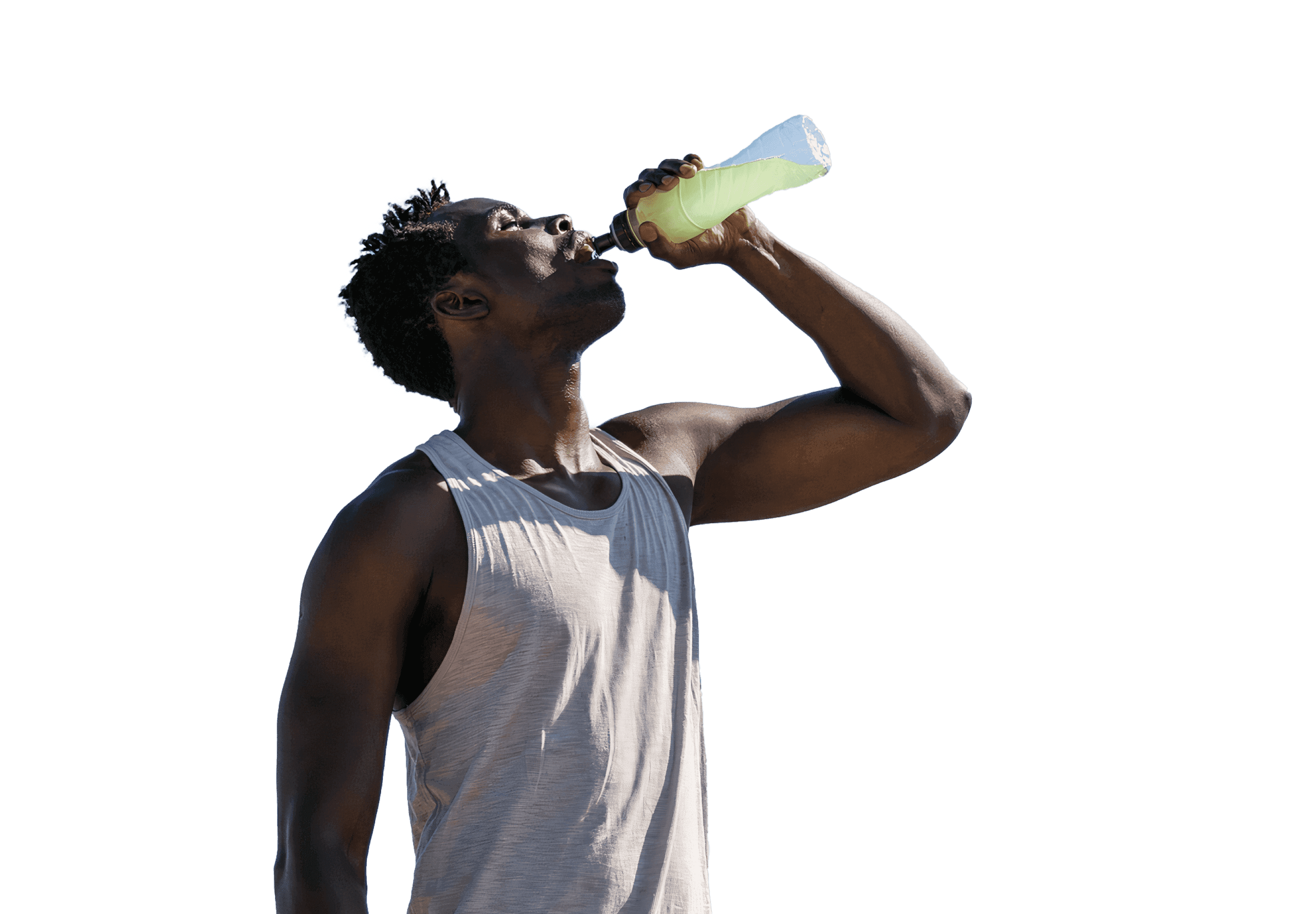 Man hydrating drinking sports drink